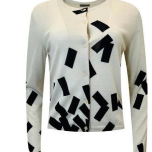Bottega Veneta 3D Printed Cashmere & Silk Button Down Sweater